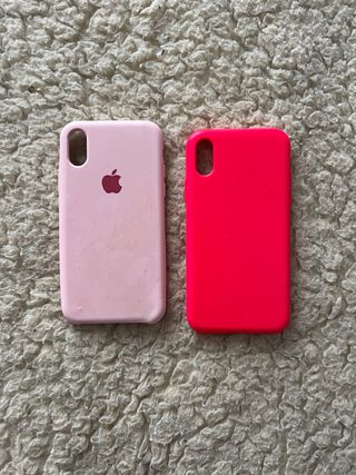 Custodia per iPhone XS rosa e fucsia