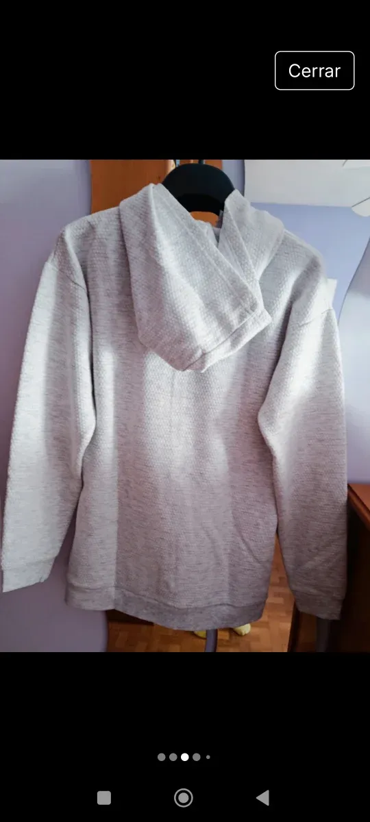 Sudadera gris con cremallera mujer