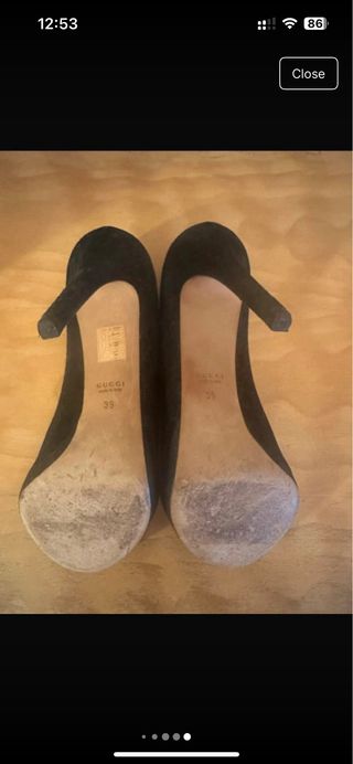 Zapatos de tacón Gucci peep toe negros