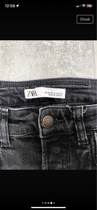 Jeans Uomo Zara Neri Tg. 40