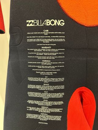Neopreno Billabong Talla M