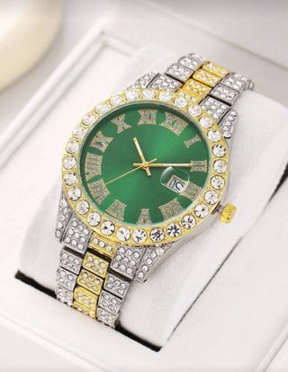 Reloj de hombre con Cristales y Esfera Verde