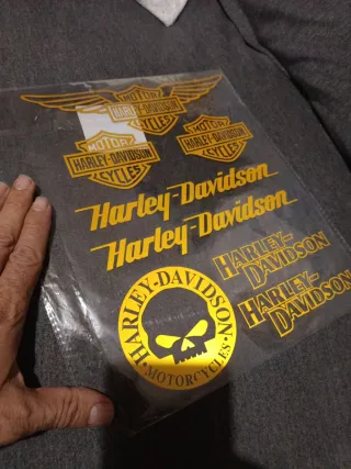 Pegatinas Harley Davidson Vinilo Dorado
