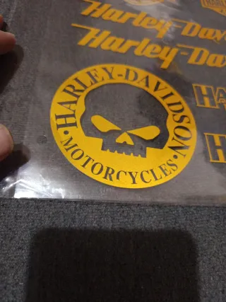 Pegatinas Harley Davidson Vinilo Dorado