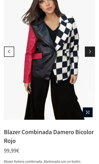 Blazer Koker Combinado Damero Bicolor