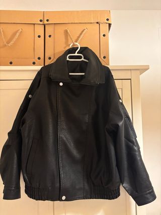 Chaqueta Biker Oversize Negra