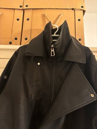 Chaqueta Biker Oversize Negra