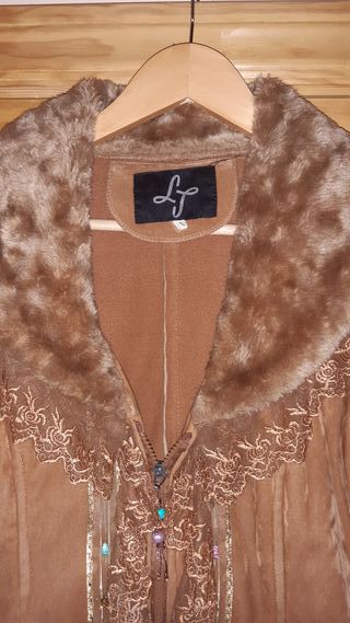 Chaqueta vintage fantasía marrón y oro