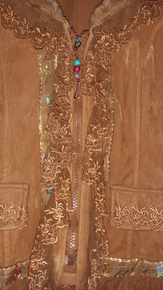 Chaqueta vintage fantasía marrón y oro