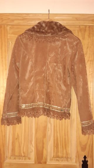 Chaqueta vintage fantasía marrón y oro