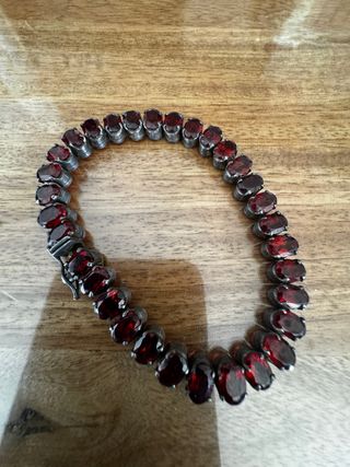 Pulsera Plata 925 con piedras Granates Naturales