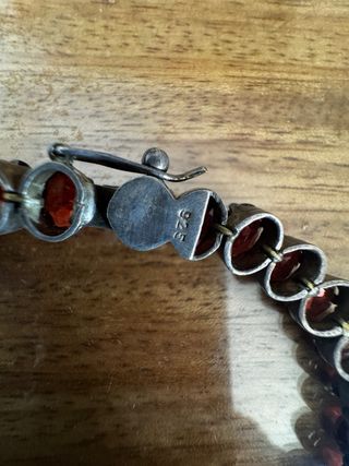 Pulsera Plata 925 con piedras Granates Naturales
