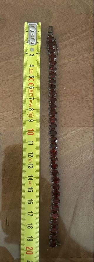 Pulsera Plata 925 con piedras Granates Naturales