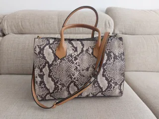 Bolso de piel estampado serpiente y leopardo 