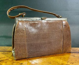 Bolso Piel Lagarto Marrón Vintage