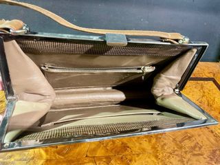 Bolso Piel Lagarto Marrón Vintage
