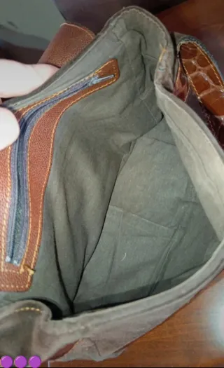 Borsa Vintage Pelle e Camoscio Marrone