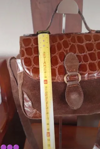 Borsa Vintage Pelle e Camoscio Marrone