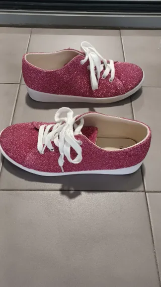 Zapatillas Lefties Purpurina Rosa Talla 36
