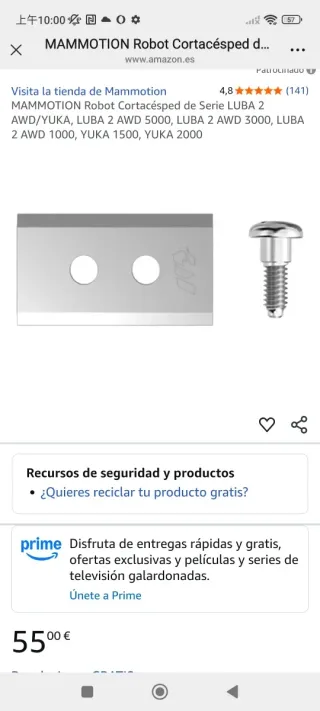 Cuchillas Robot Cortacésped Mammotion LUBA 2