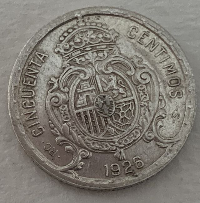 Lote 4 Monedas 50 cts Alfonso XIII Plata.
