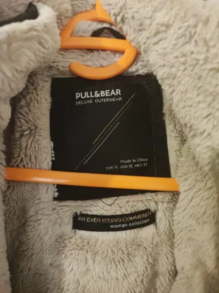 Parka Negra Mujer Pull&Bear Talla XL