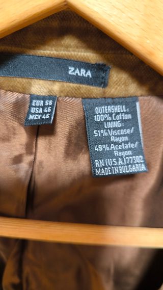 Americana Zara Marrón Terciopelo