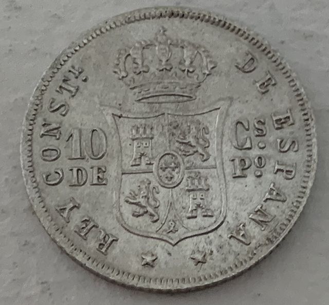 Moneda 10 Ctvos Peso. Alfonso XII 1885 (Manila).