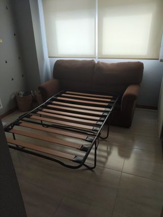 Sofá Cama Marrón Tela Urge
