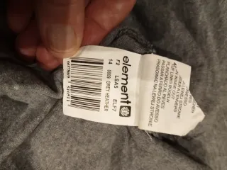 Camiseta gris Element unisex talla 14 años 