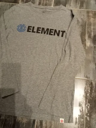 Camiseta gris Element unisex talla 14 años 