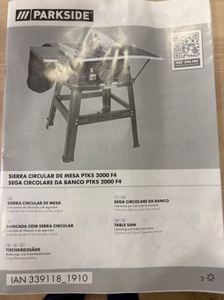 Sierra de mesa Parkside PTKS 2000 F4