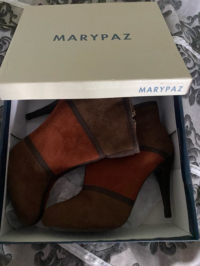 Botines MARYPAZ Ante Marrón y Naranja Talla 40