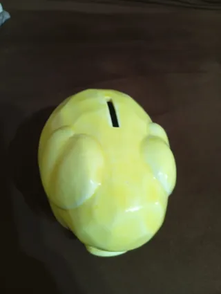 Hucha cerdito cerámica amarilla