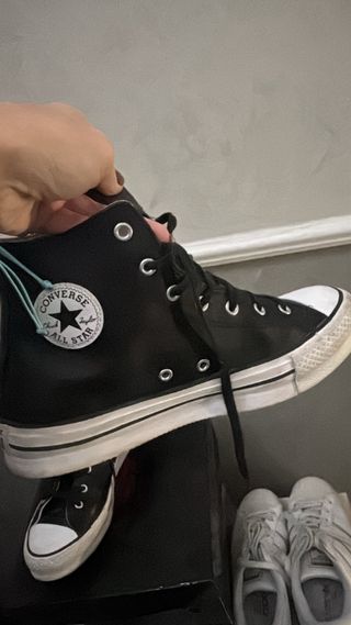 Converse Stivaletto Platform Pelle Nero Bianco