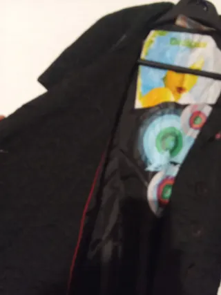 Abrigo Desigual Negro Multicolor