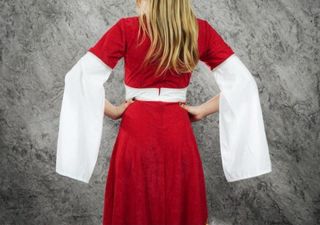 Vestido Medieval Ines Antelina Rojo y Blanco