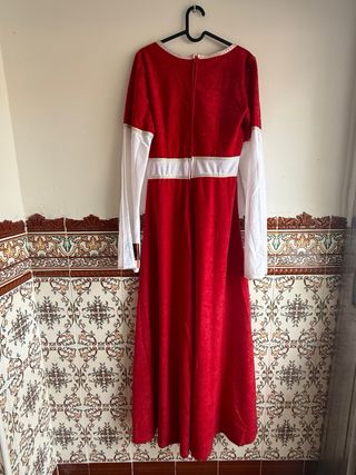 Vestido Medieval Ines Antelina Rojo y Blanco