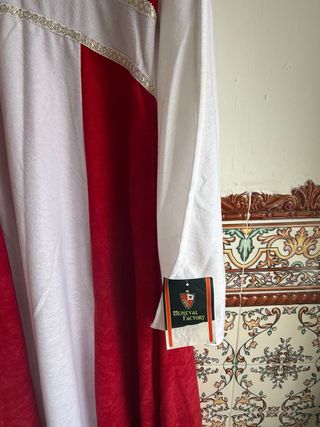 Vestido Medieval Ines Antelina Rojo y Blanco