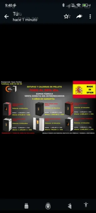 OFERTAS DE ESTUFAS DE PELLETS Y LEÑA
