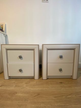 2 Mesitas de Noche Madera Blanca
