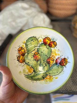 Ceramica Caltagirone Piatto Decorato Fichi d'India