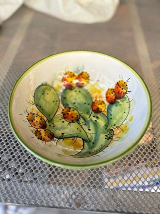 Ceramica Caltagirone Piatto Decorato Fichi d'India