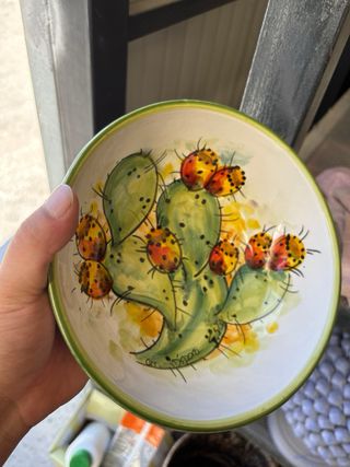 Ceramica Caltagirone Piatto Decorato Fichi d'India