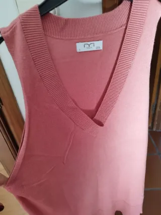 Chaleco Lana Fina Rosa Talla L