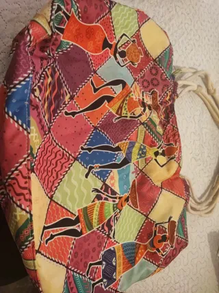 Bolsa grande estampada multicolor