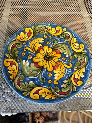 Piatto Ceramica Caltagirone Decorato