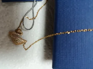 Collar Swarovski Cisne Dorado Original