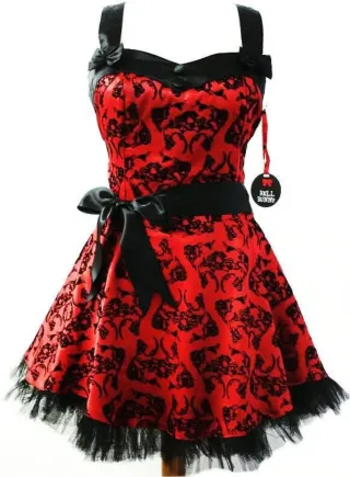 Vestido Hell Bunny Rojo y Negro Talla XL. 