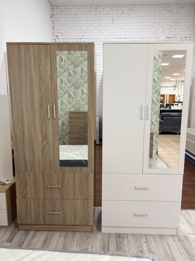 Armario 2 puertas 2 cajones espejo